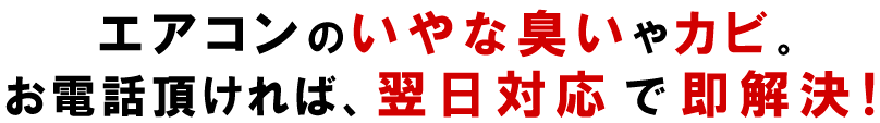 夏本番エアコンクリーニングするなら今!エアコンのいやな臭いやカビ。お電話頂ければ、翌日対応で即解決!